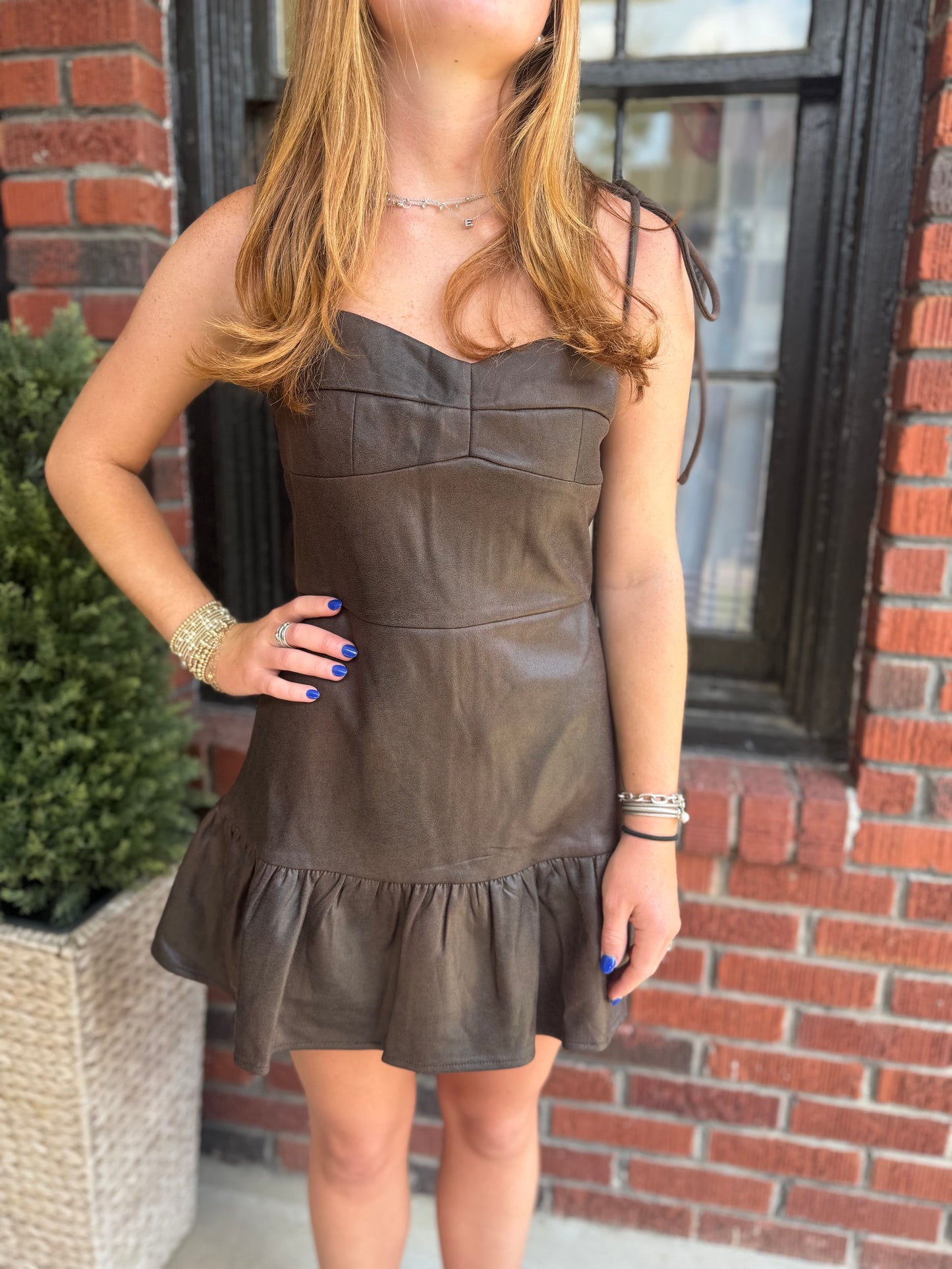 Vivi Dark Chocolate Suede Romper