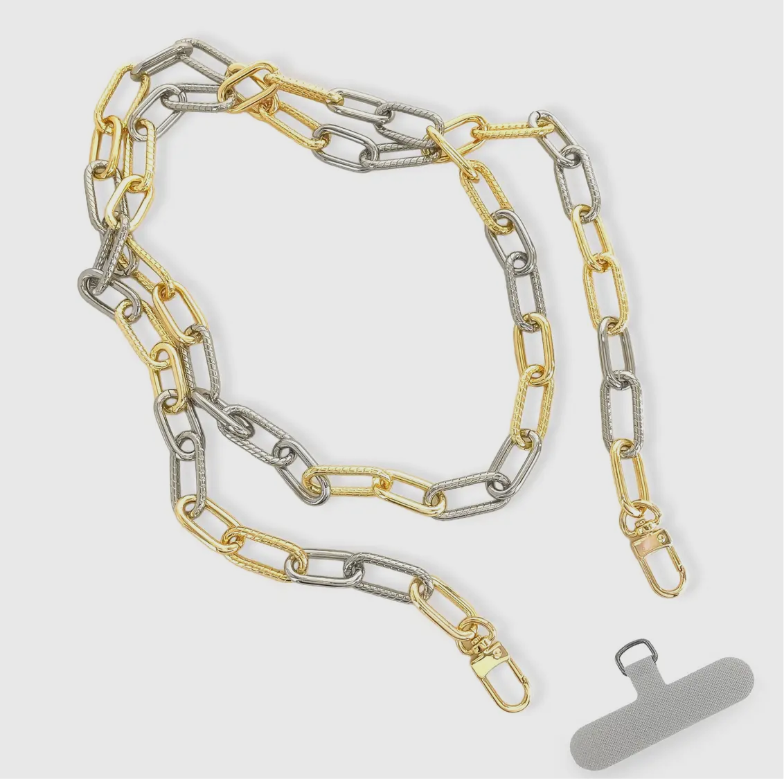 Two Tone Paperclip Phone Chain