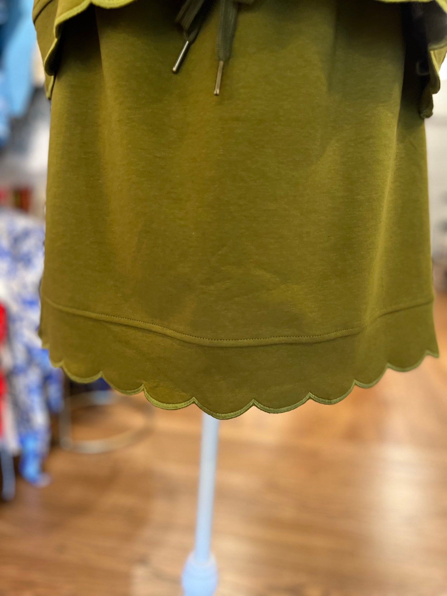 Olive Scallop Skirt Set