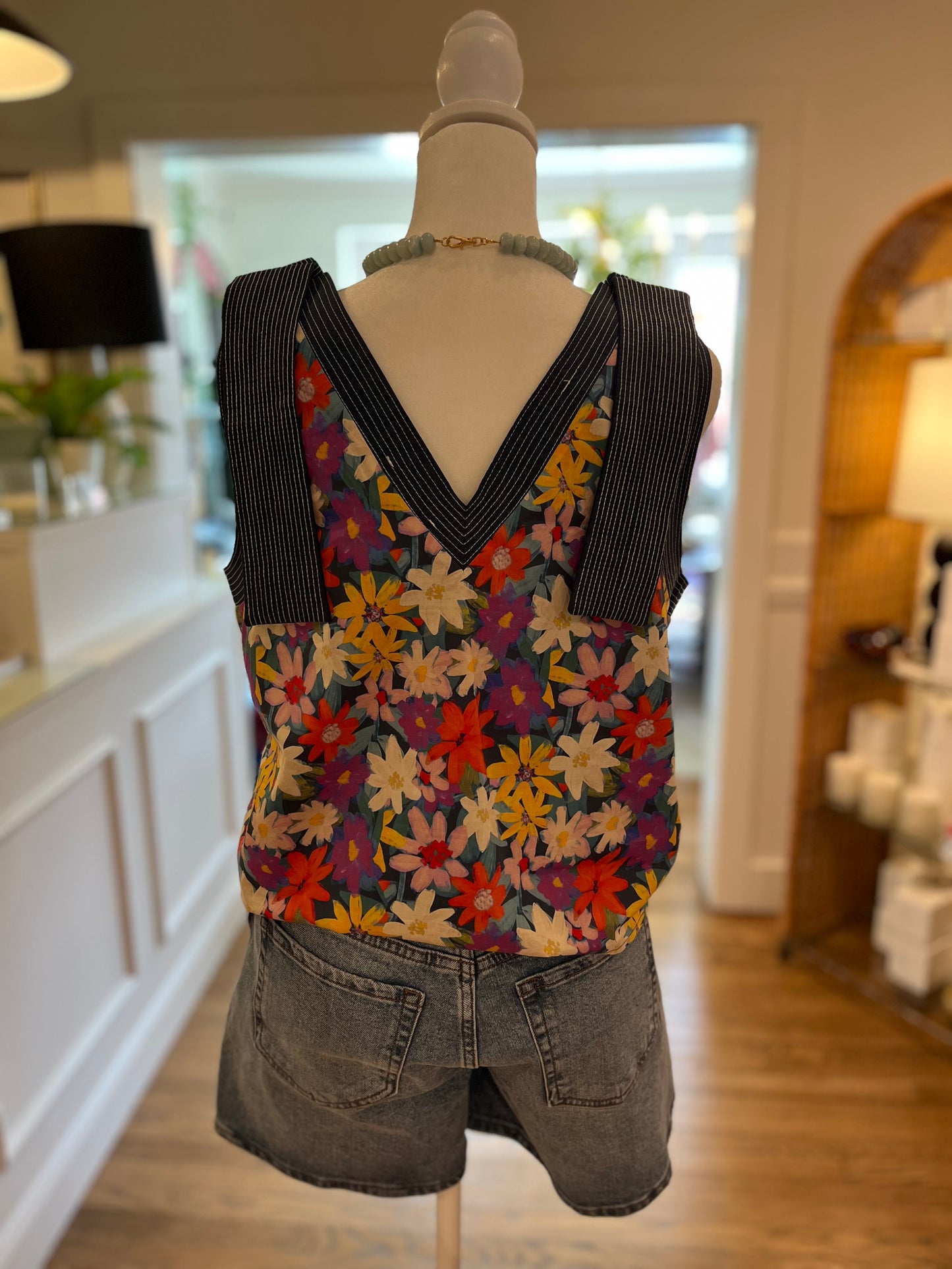 Floral Tie Sleeve Top in Multi
