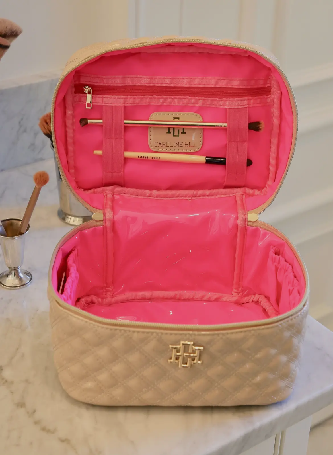 Hampton Train Case in Nude Patent
