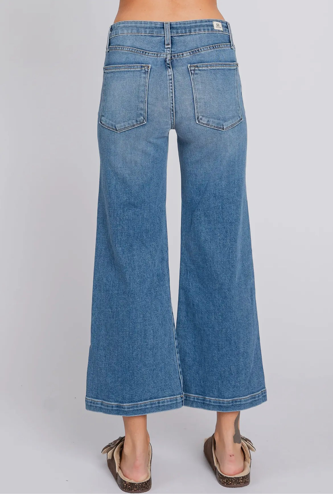 Medium Wash Wide Leg Culotte
