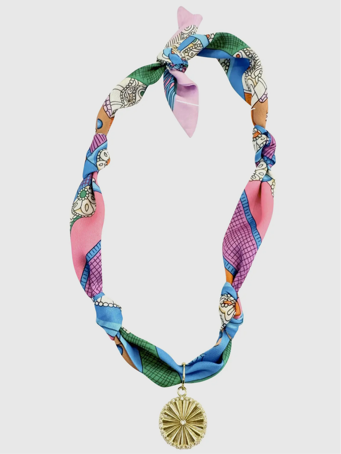 Cabo Scarf Necklace W/Large Coin