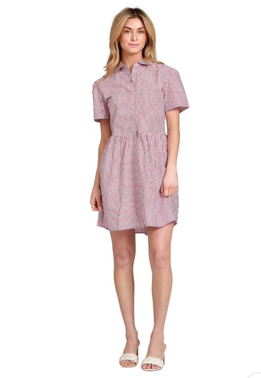 Autumn Dress in Red Stripe