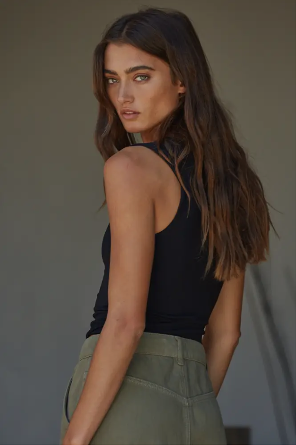Double Layered Seamless Top in Black