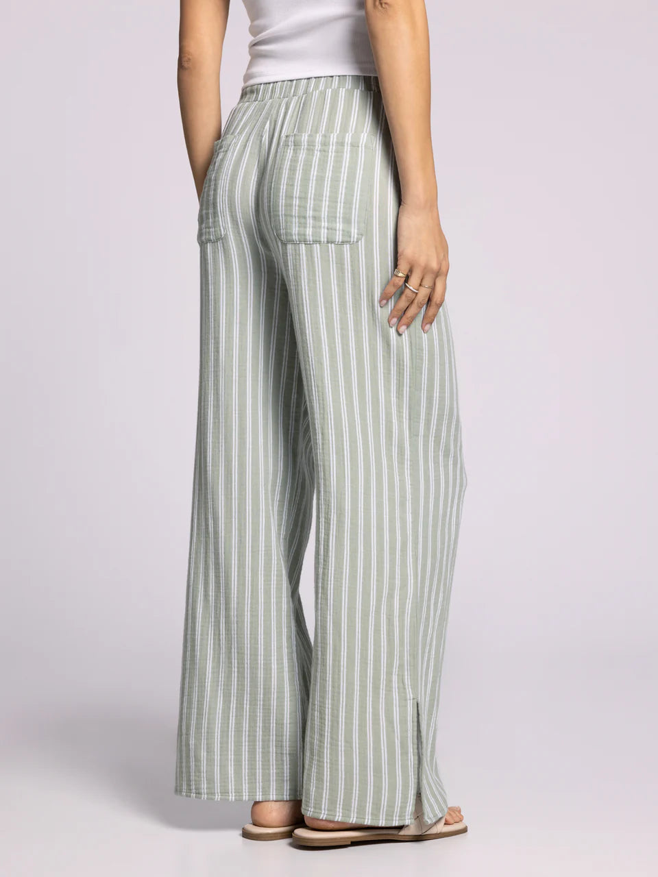 Sage and White Stripe Set