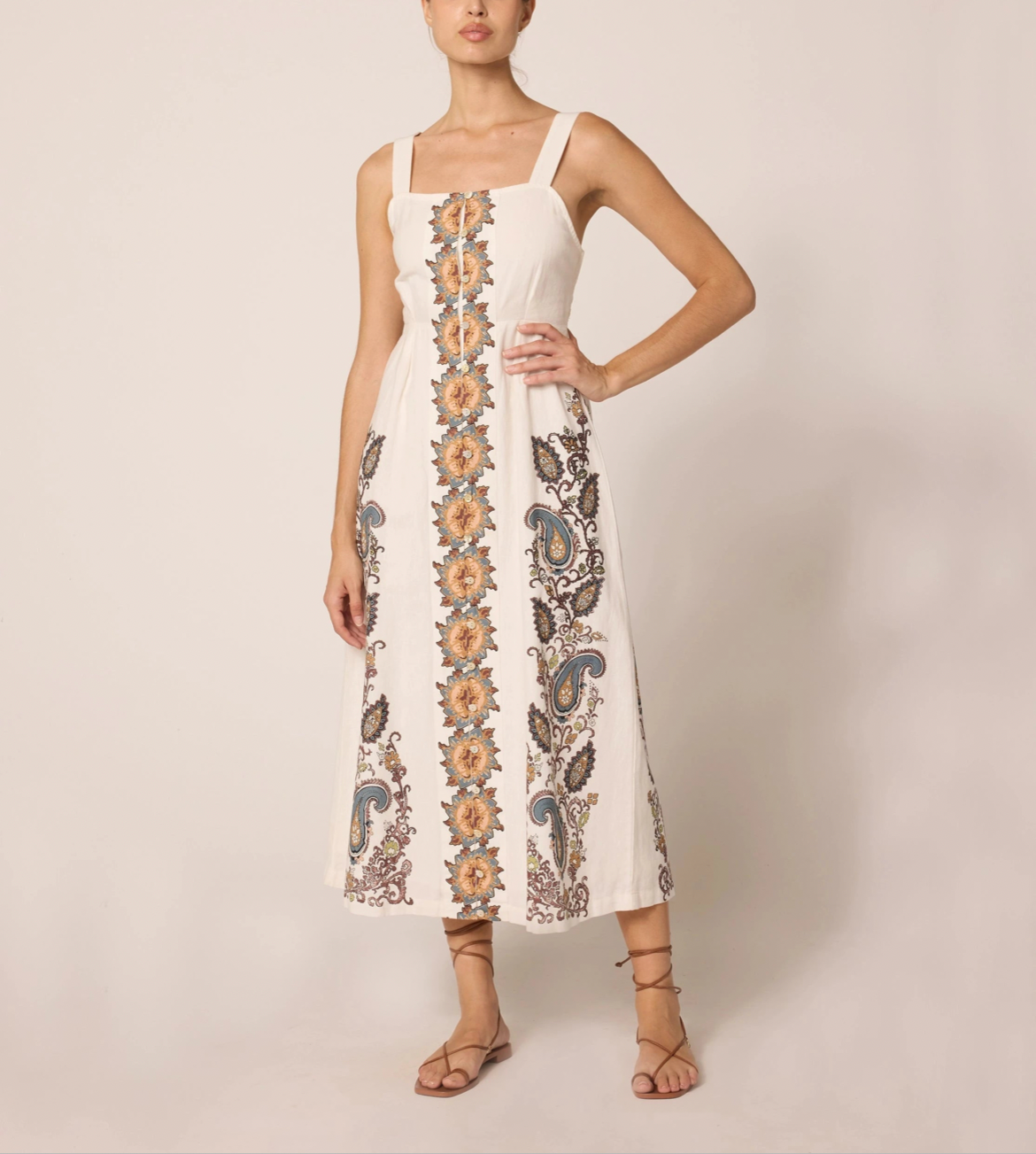 Jolene Ankle Dress in Venetia Paisley Print