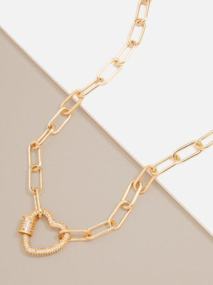 Diamond Heart Necklace in Gold/Clear