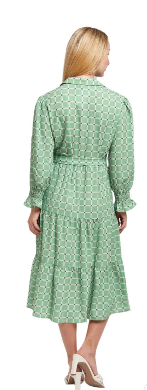 Alice Dress in Green Tile