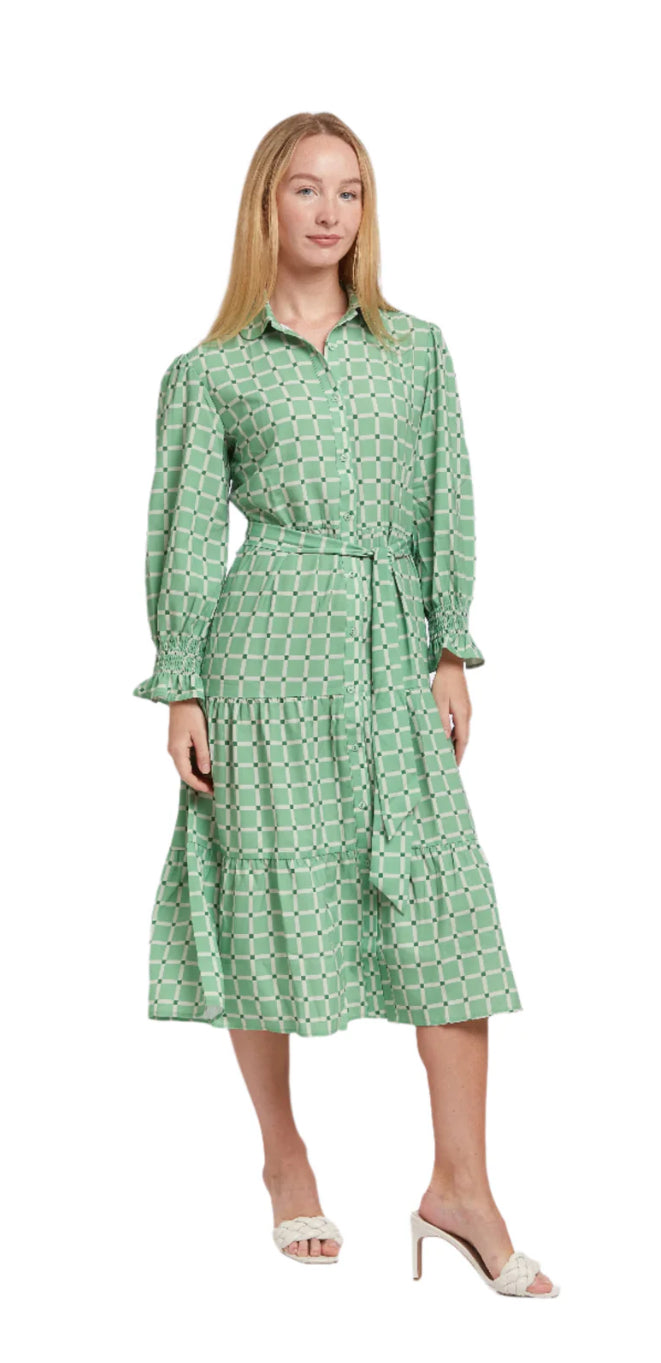 Alice Dress in Green Tile