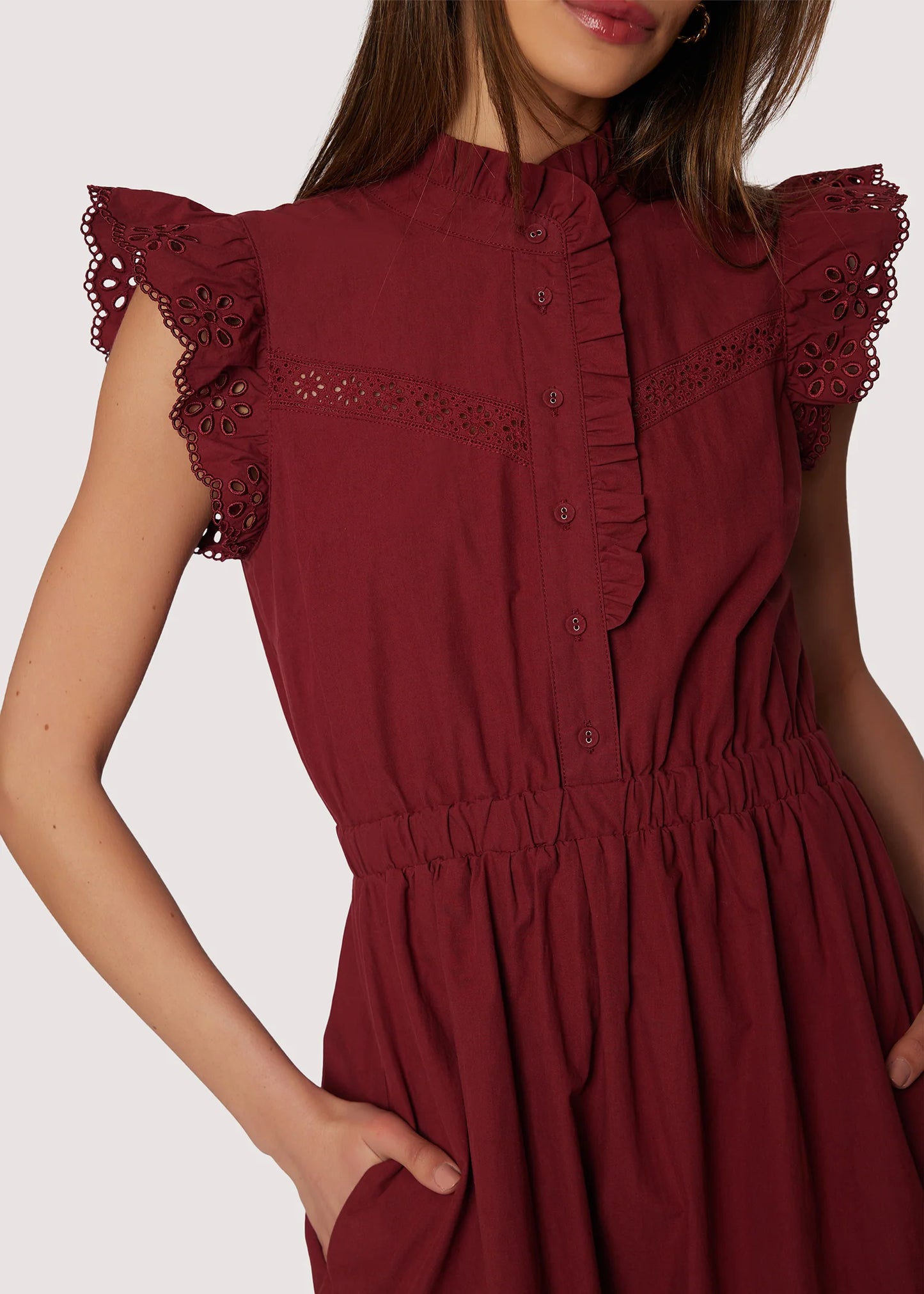 Artists Aura Midi Dress in Crimson