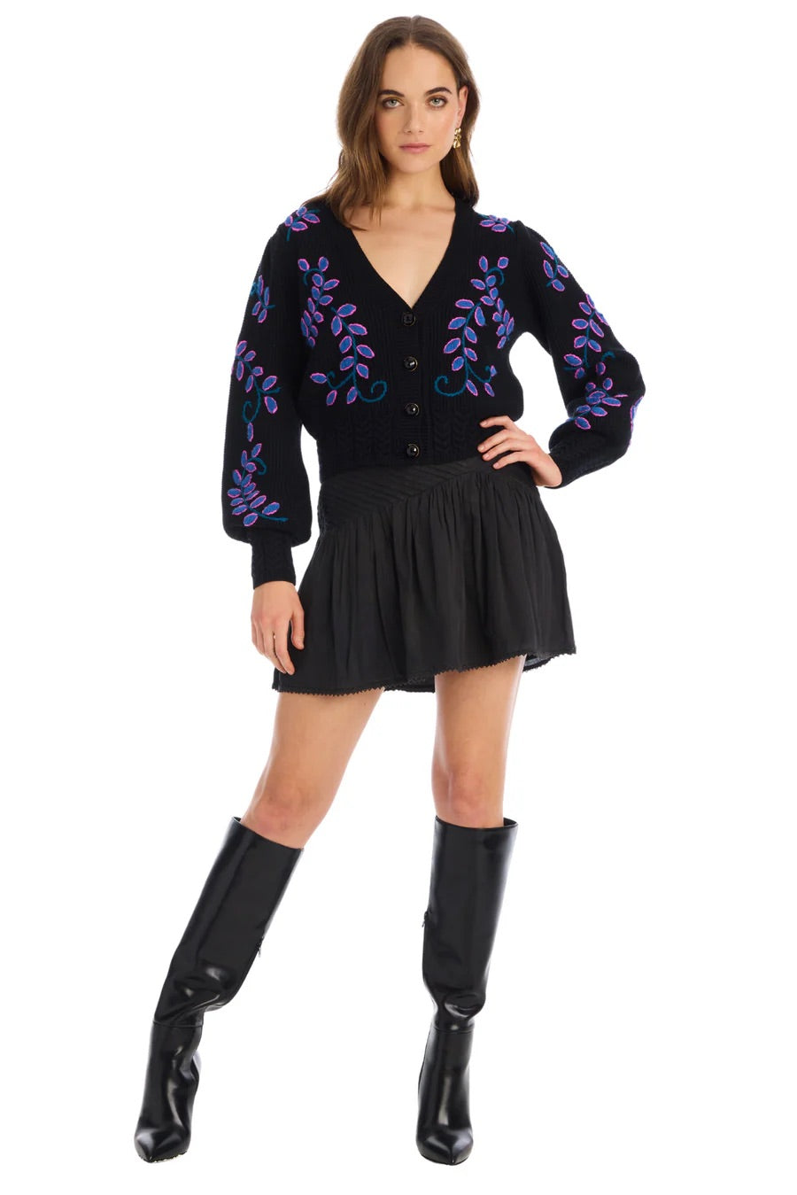 Piper Cardigan in Black Multi