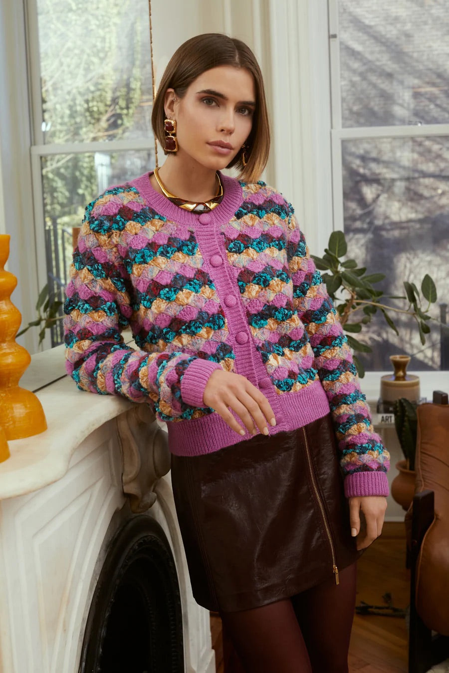 Emerson Cardigan in Orchid Multi