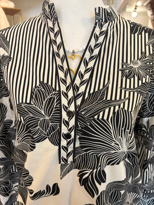 Ashley Top in Noir Florals