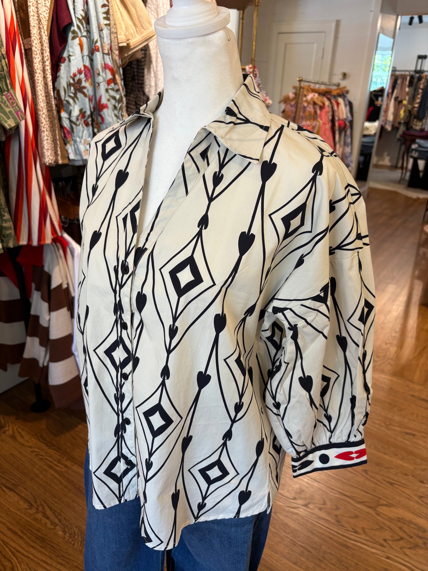 Elsa Top in Arrow Motif