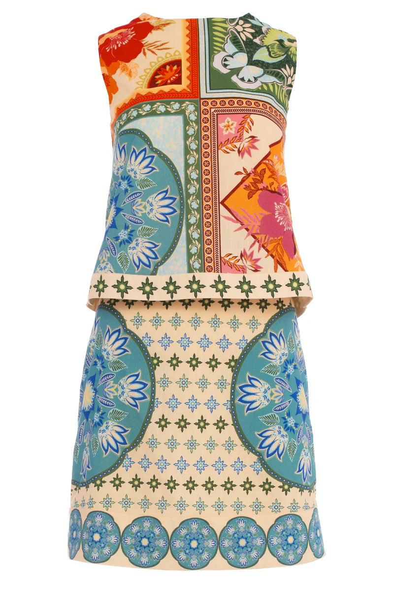 Saylor Skirt in Neon Tile