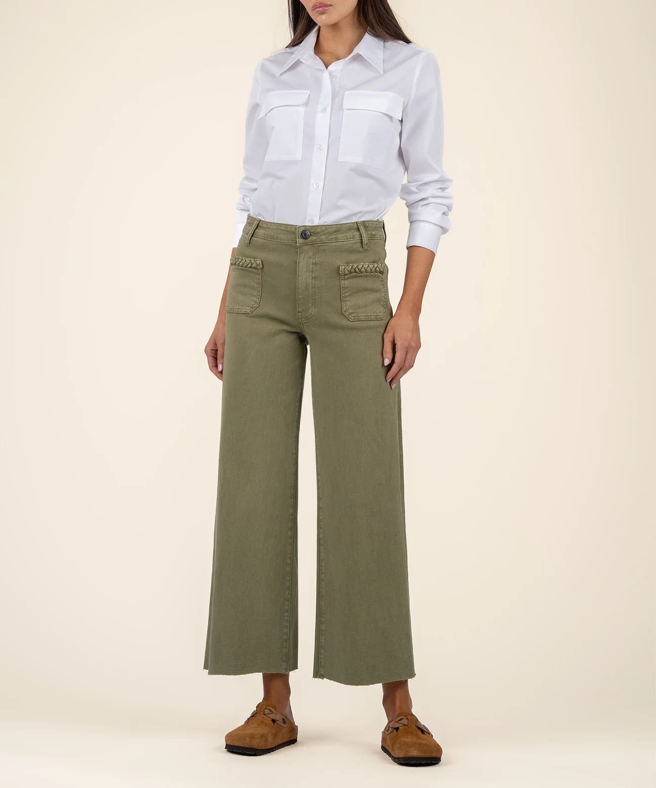 Meg High Rise Wide Leg in Olive