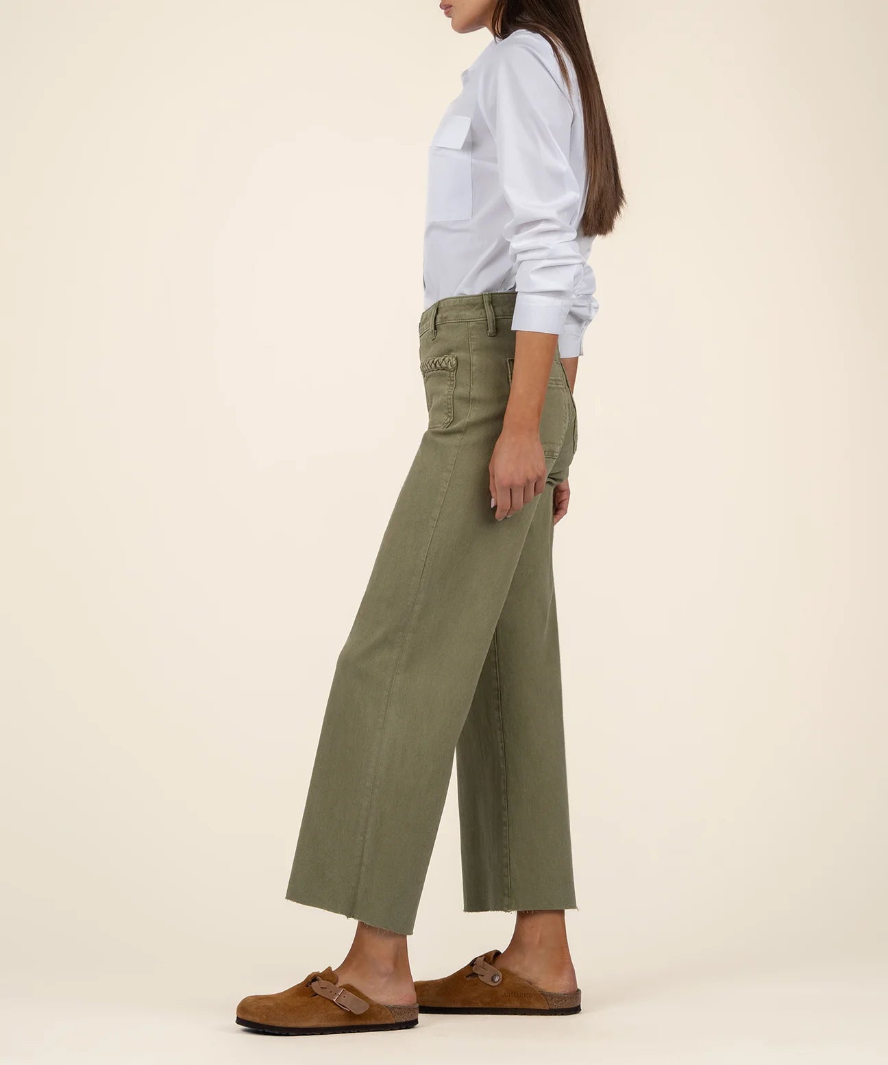 Meg High Rise Wide Leg in Olive