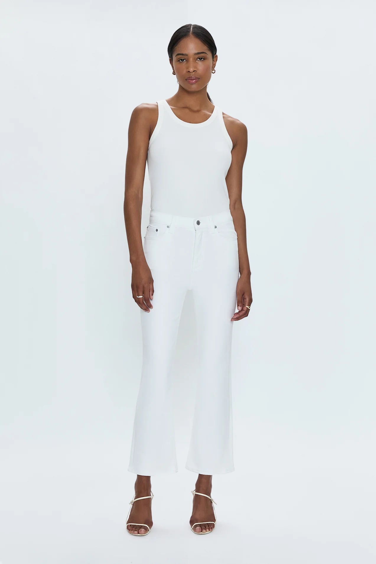 Lennon High Rise Crop Boot in Vivid White