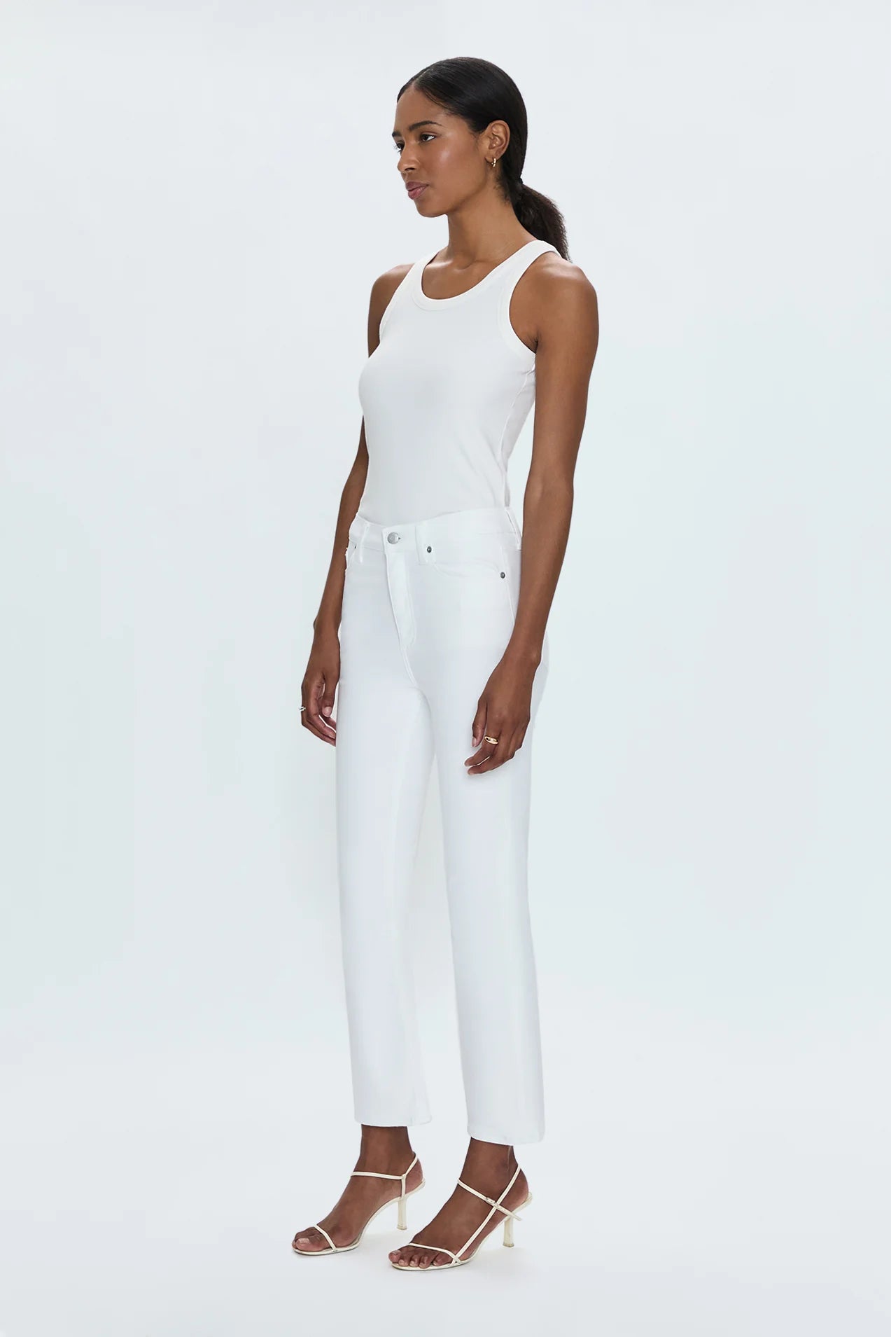 Lennon High Rise Crop Boot in Vivid White