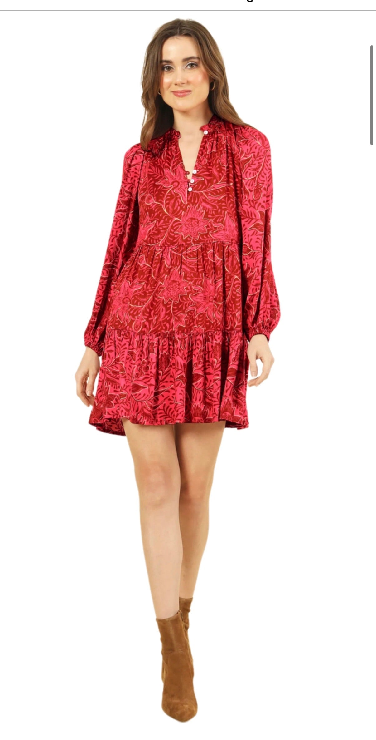 Lora Mini Dress Amaya Beetroot