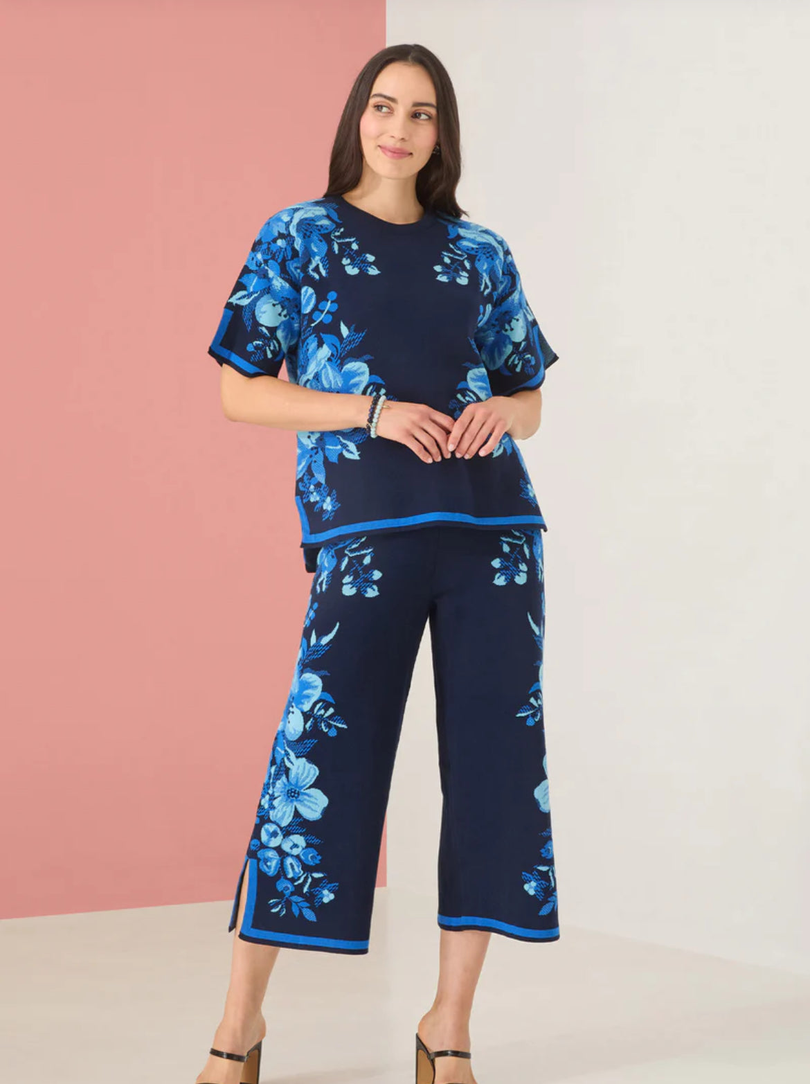 Remy Pant in Navy Augusta Floral Jaquard