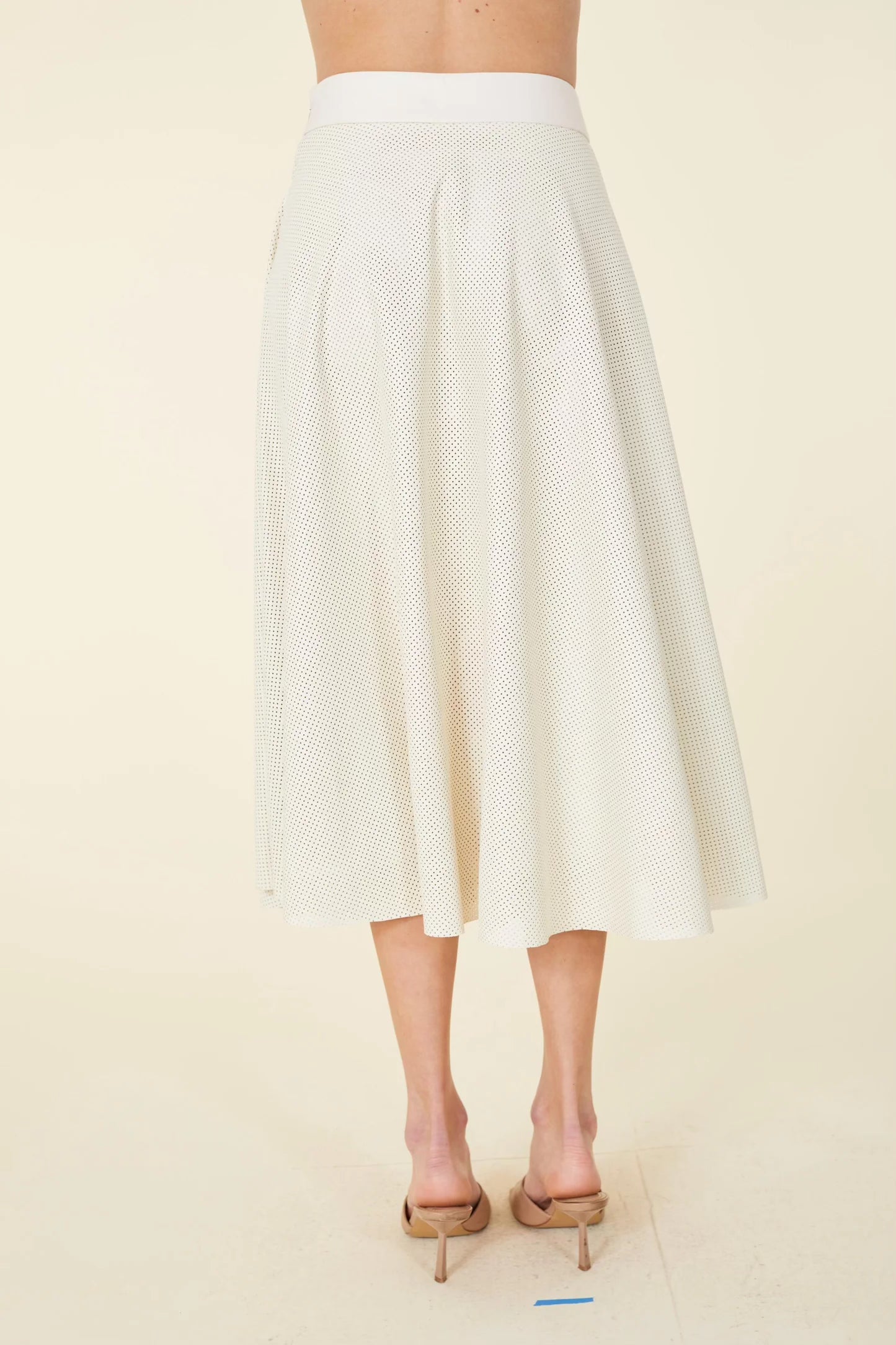 Perforated Skirt in Creme