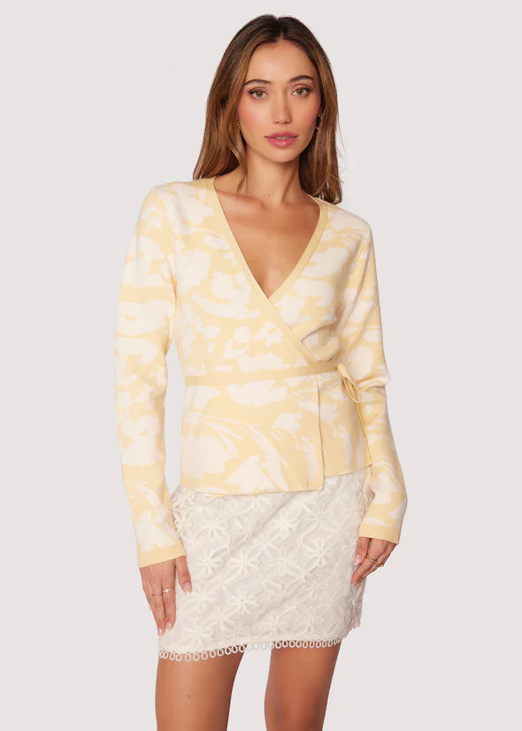 Aurora Bliss Wrap Top in Butter/Yellow