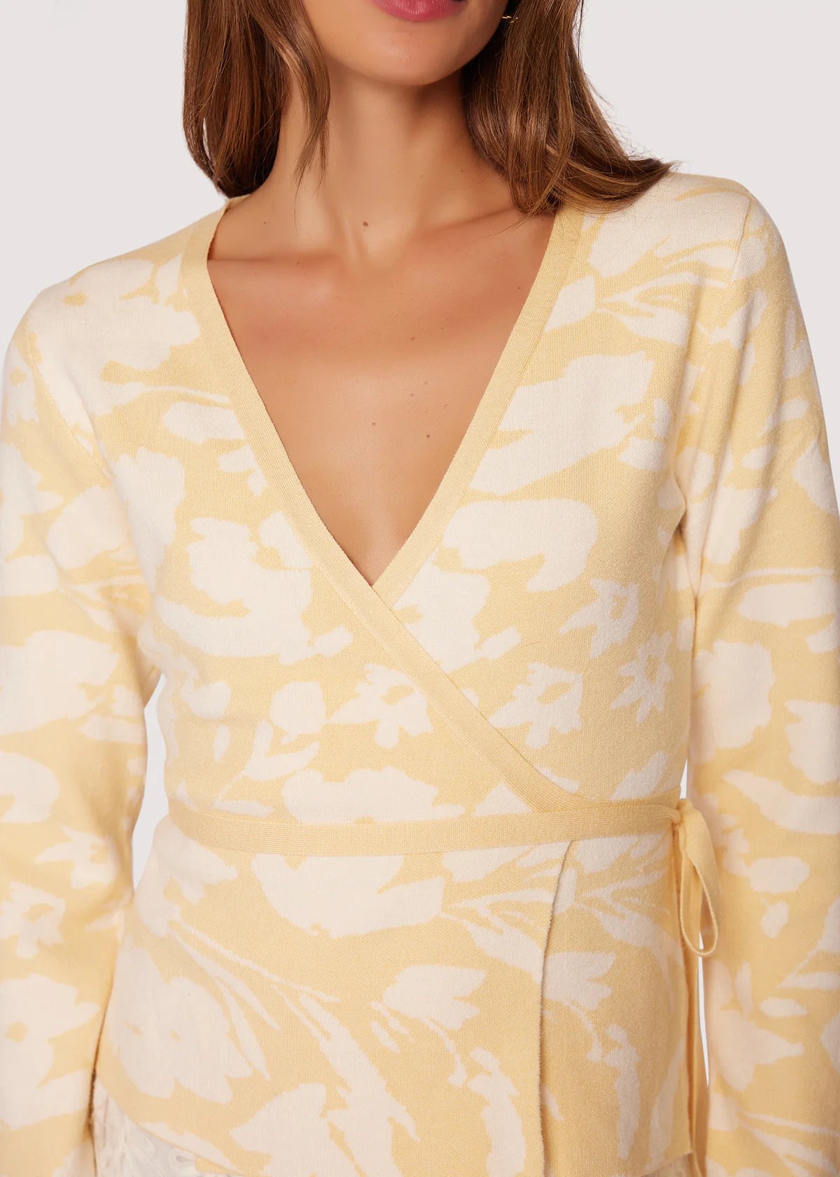 Aurora Bliss Wrap Top in Butter/Yellow