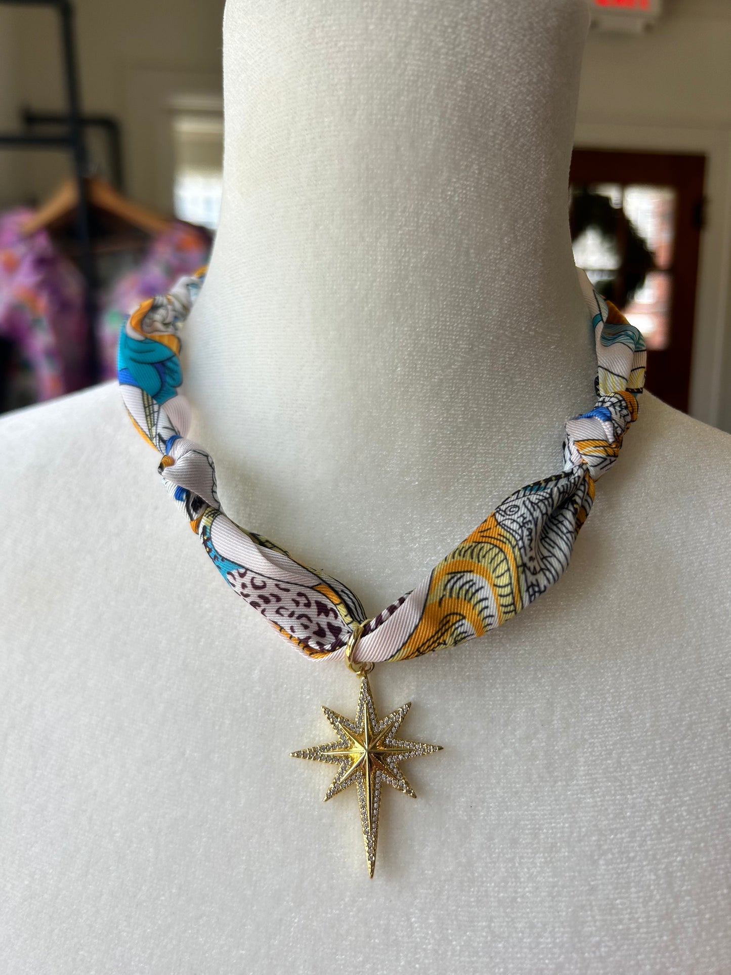 Bali Scarf Necklace W/Star Charm