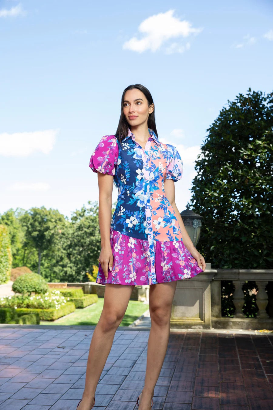 Gwen Dress in Multi Georgia Floral