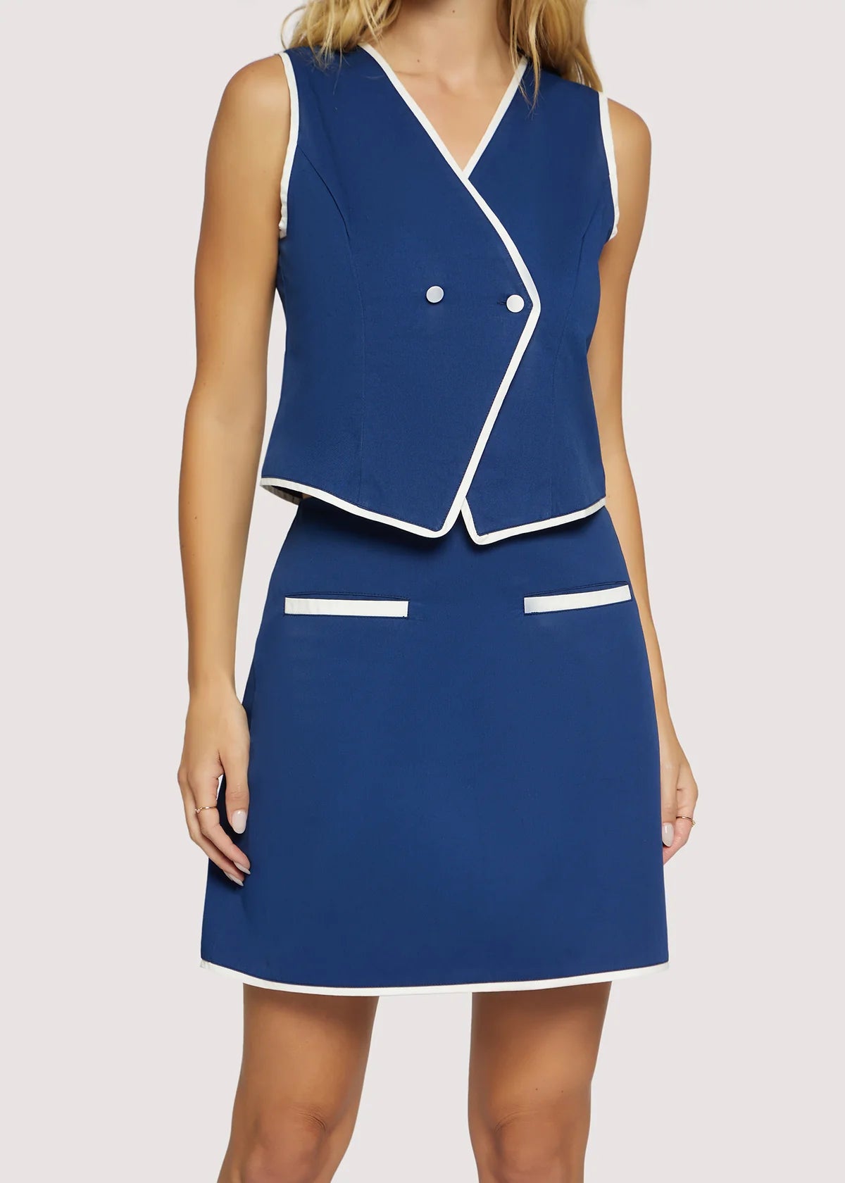 Sailors’s Voyage Vest Top in Navy