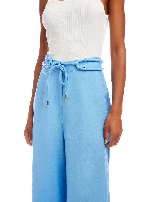 Wide Leg Linen Pants in Lake