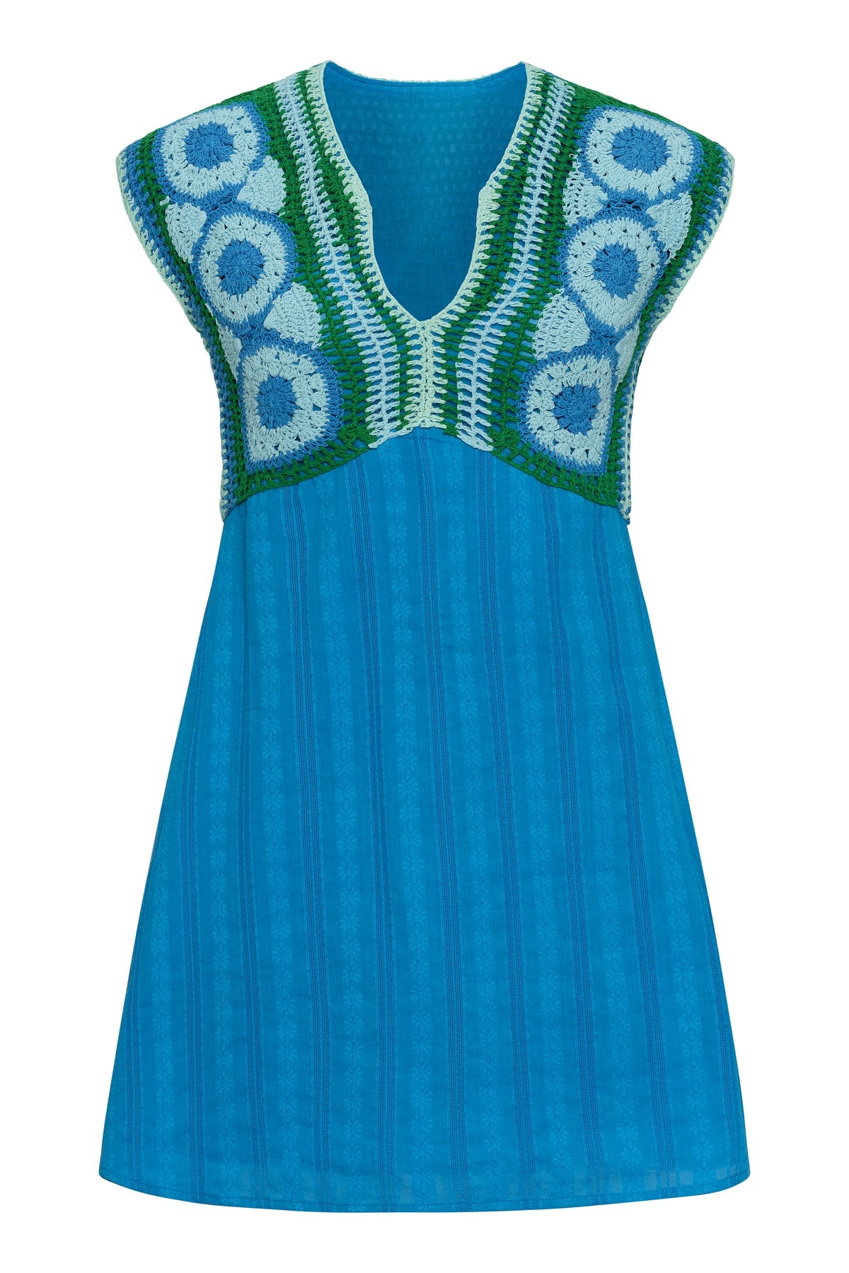 Ally Dress in Cobalt Embroidery
