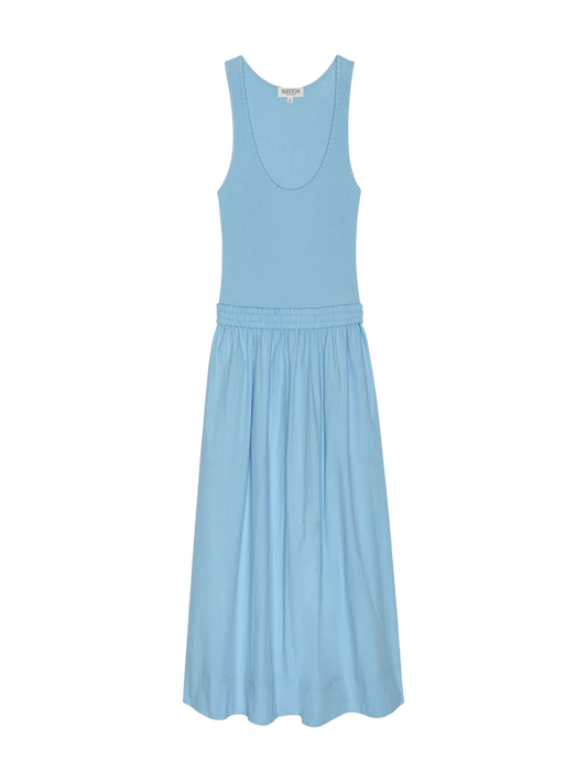 Sadelle Clean Combo Midi Dress in Day Dream