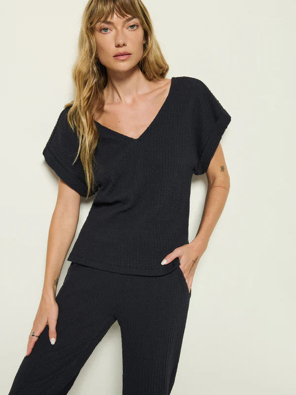 Lottie V Neck Tee in Night Sky