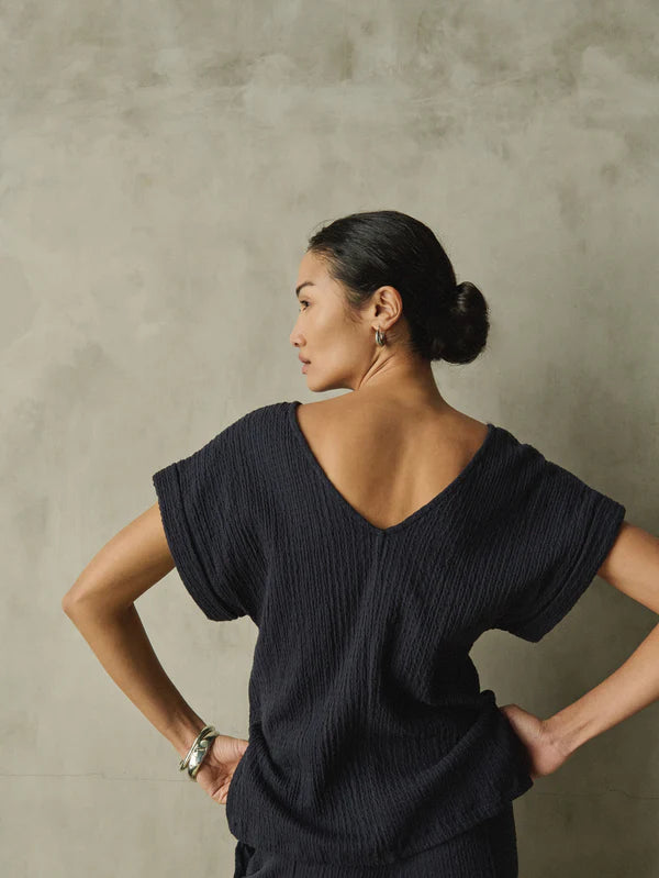 Lottie V Neck Tee in Night Sky
