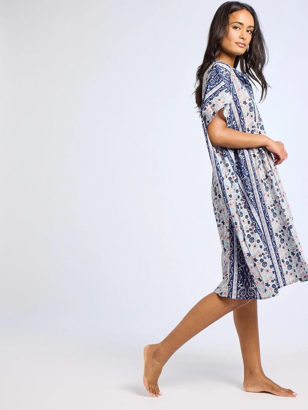 Playa Caftan in Navy Floral