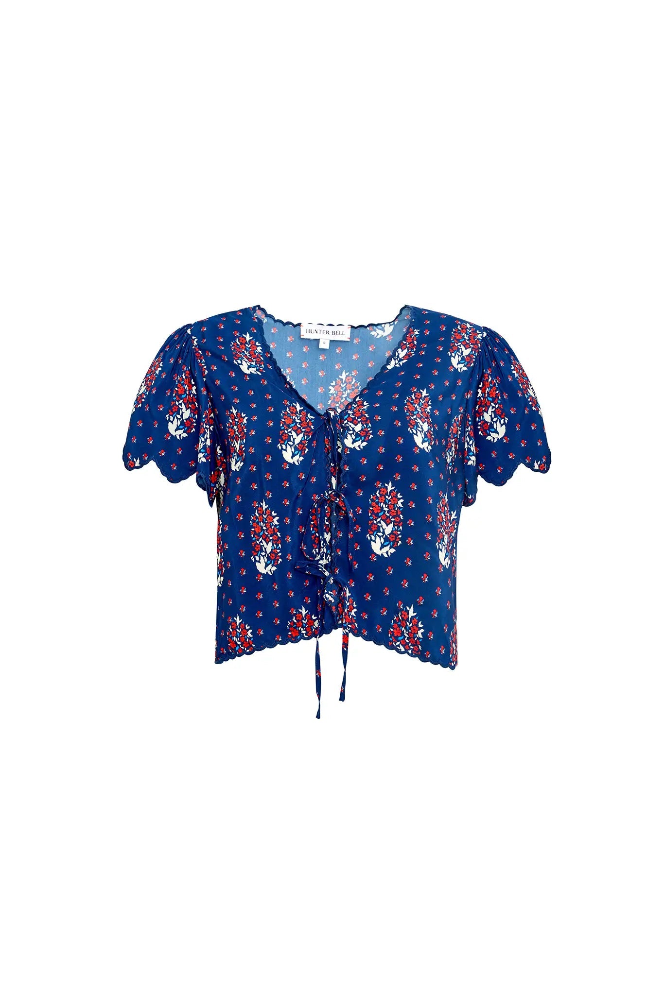 Bardot Top in Fall Floral Navy