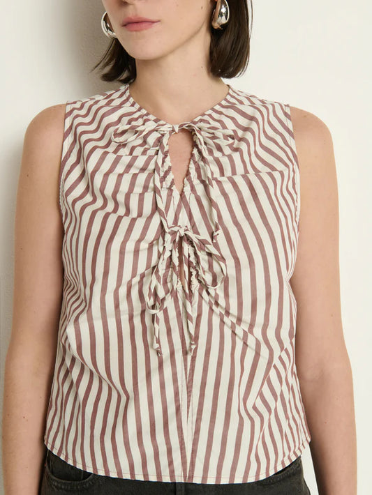 Mimmi Keyhole Top in Sable Stripe