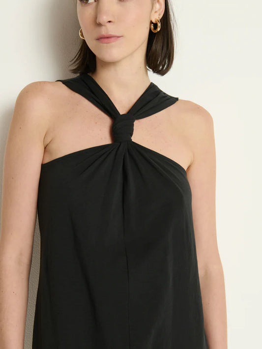 Willia Knotted Tank Dress in Jet Black