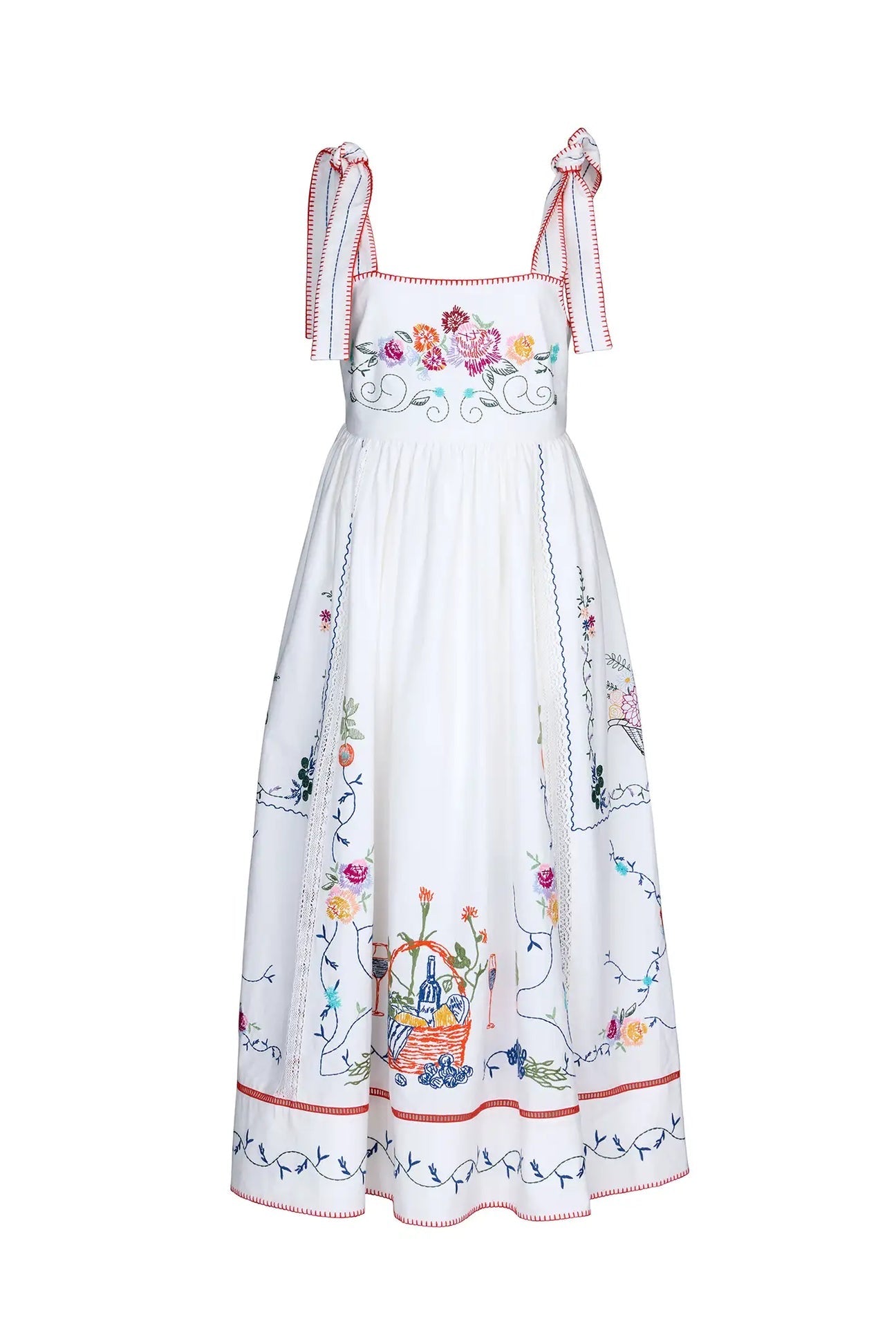Stefy Dress in Multi Embroidery