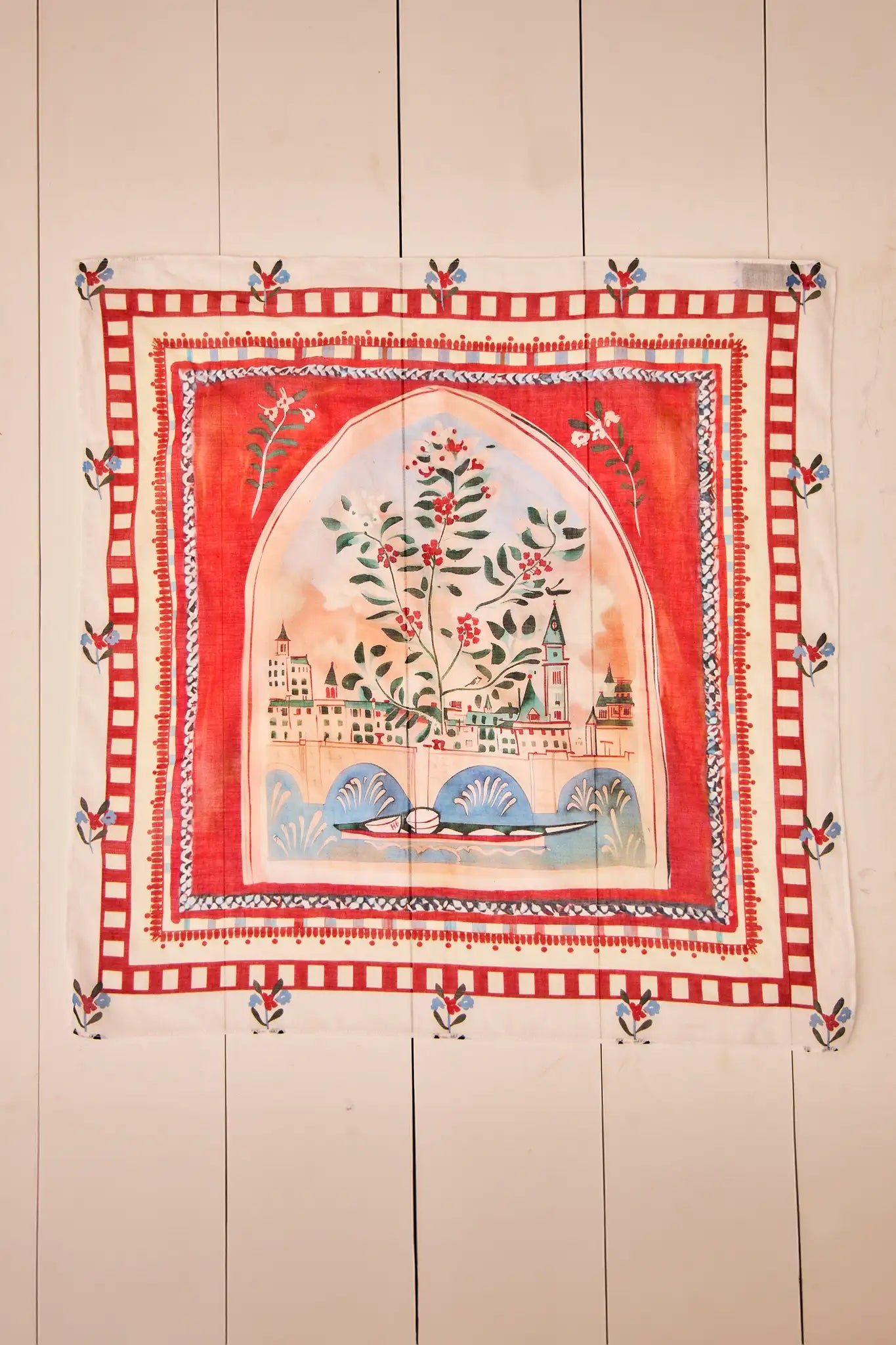Coastal Village Printed Scarf