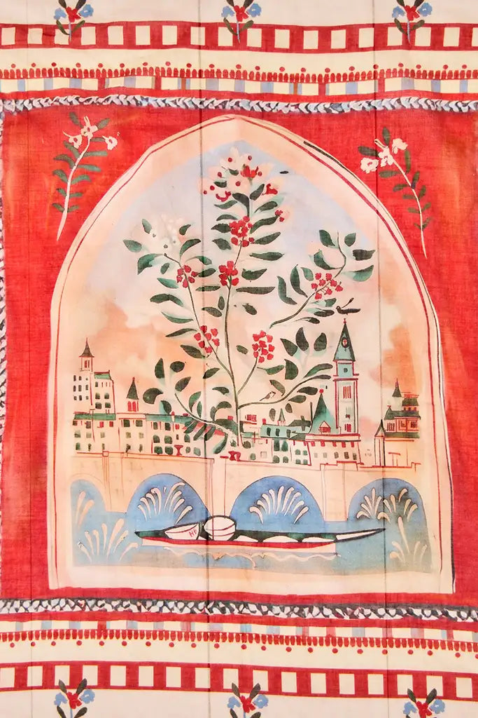 Coastal Village Printed Scarf