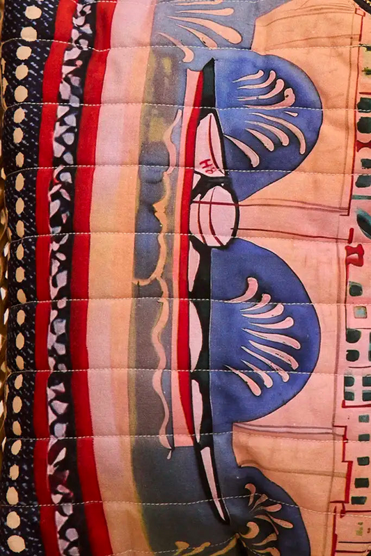 Quilted Makeup Bag in Coastal Village