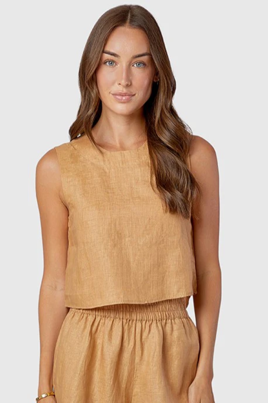 Crop top in bean
