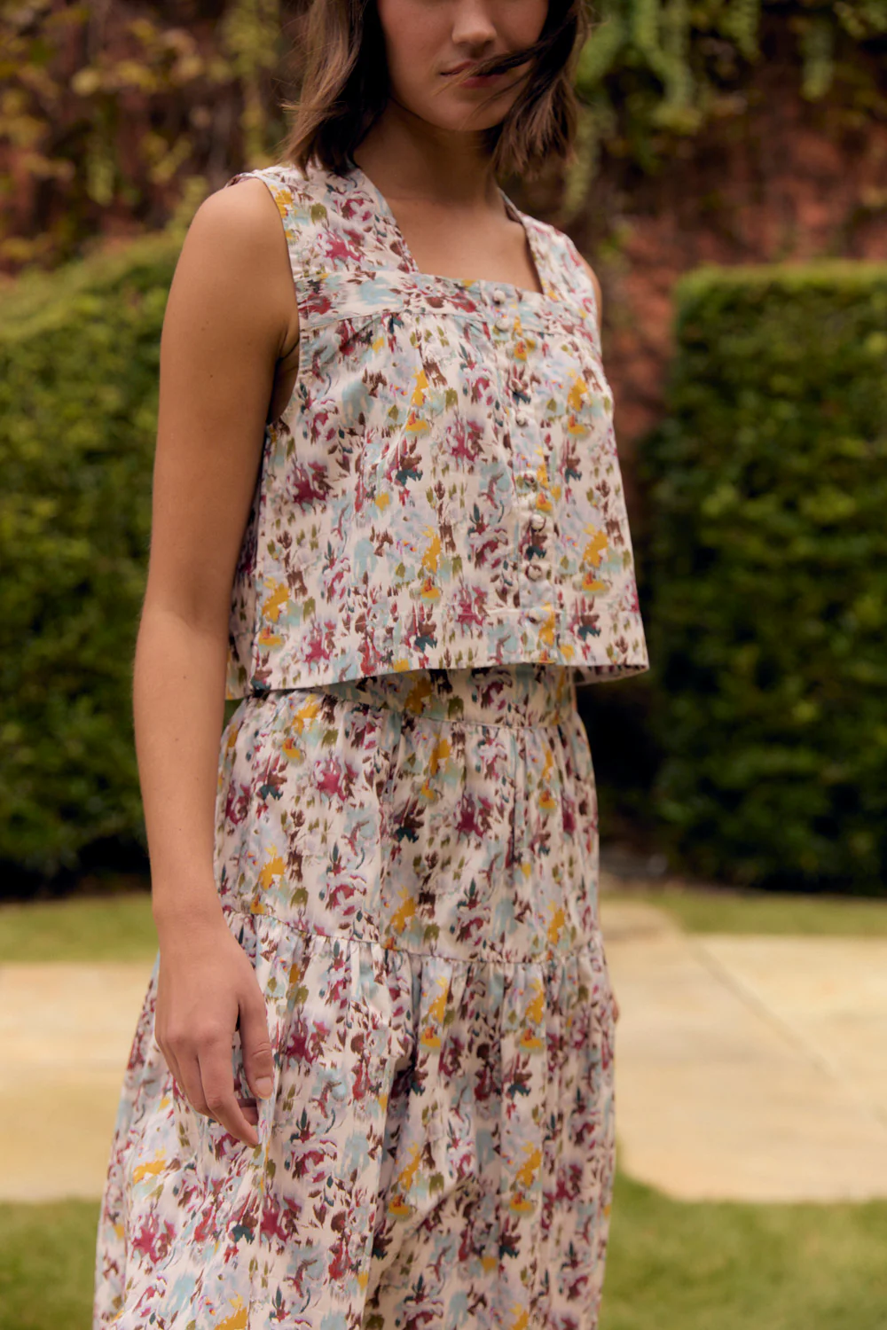 Quinn Skirt in Aqueous Petals