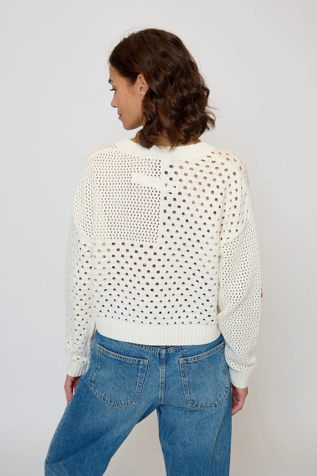 White Darcy Embroidered Knit Cardigan