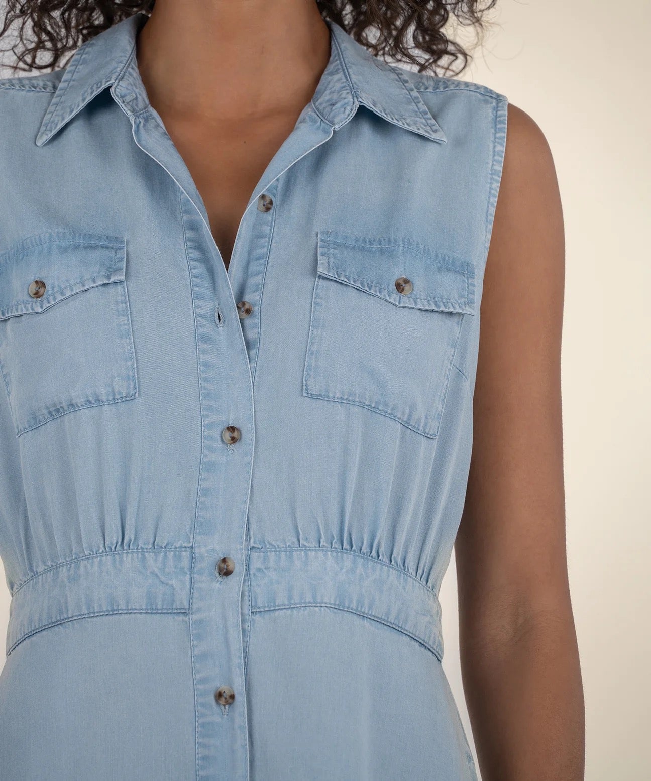 Dorothy Button Down Light Wash Denim Dress