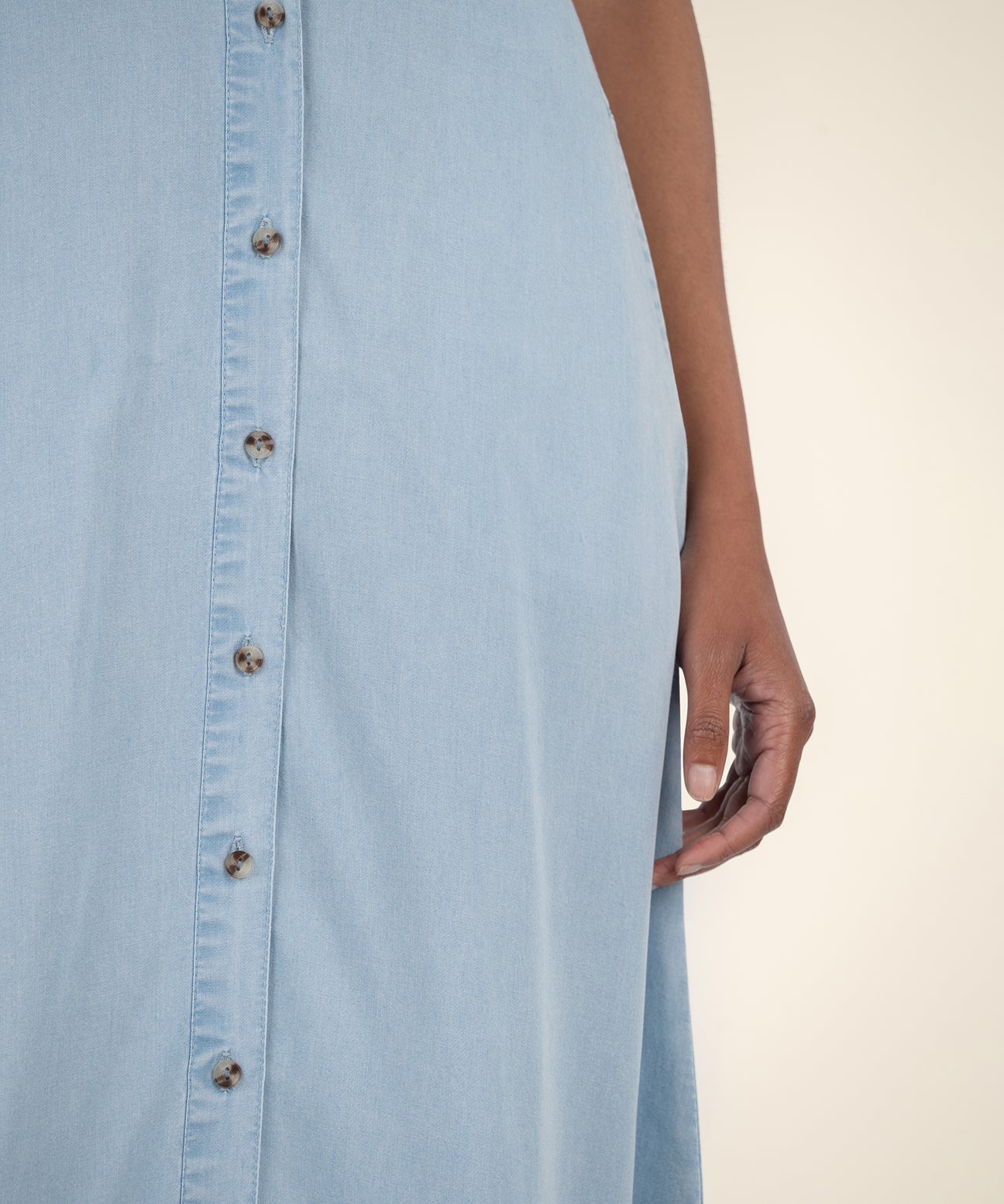 Dorothy Button Down Light Wash Denim Dress
